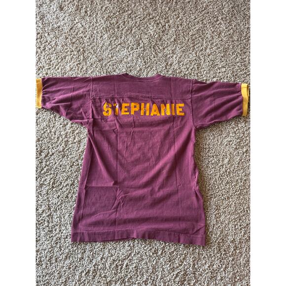 VTG ‘70s NCAA Florida State U Seminoles S Single Stitch Burgundy Ringer Jersey - Picture 6 of 10